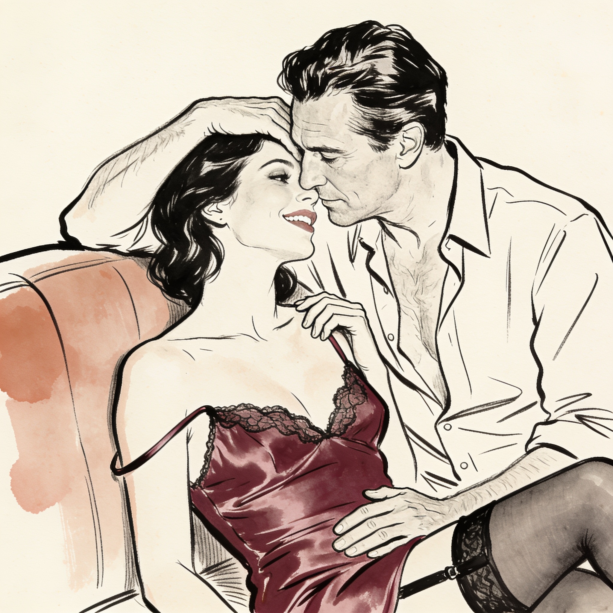 A man and a woman in intimate tension at a crowded party.