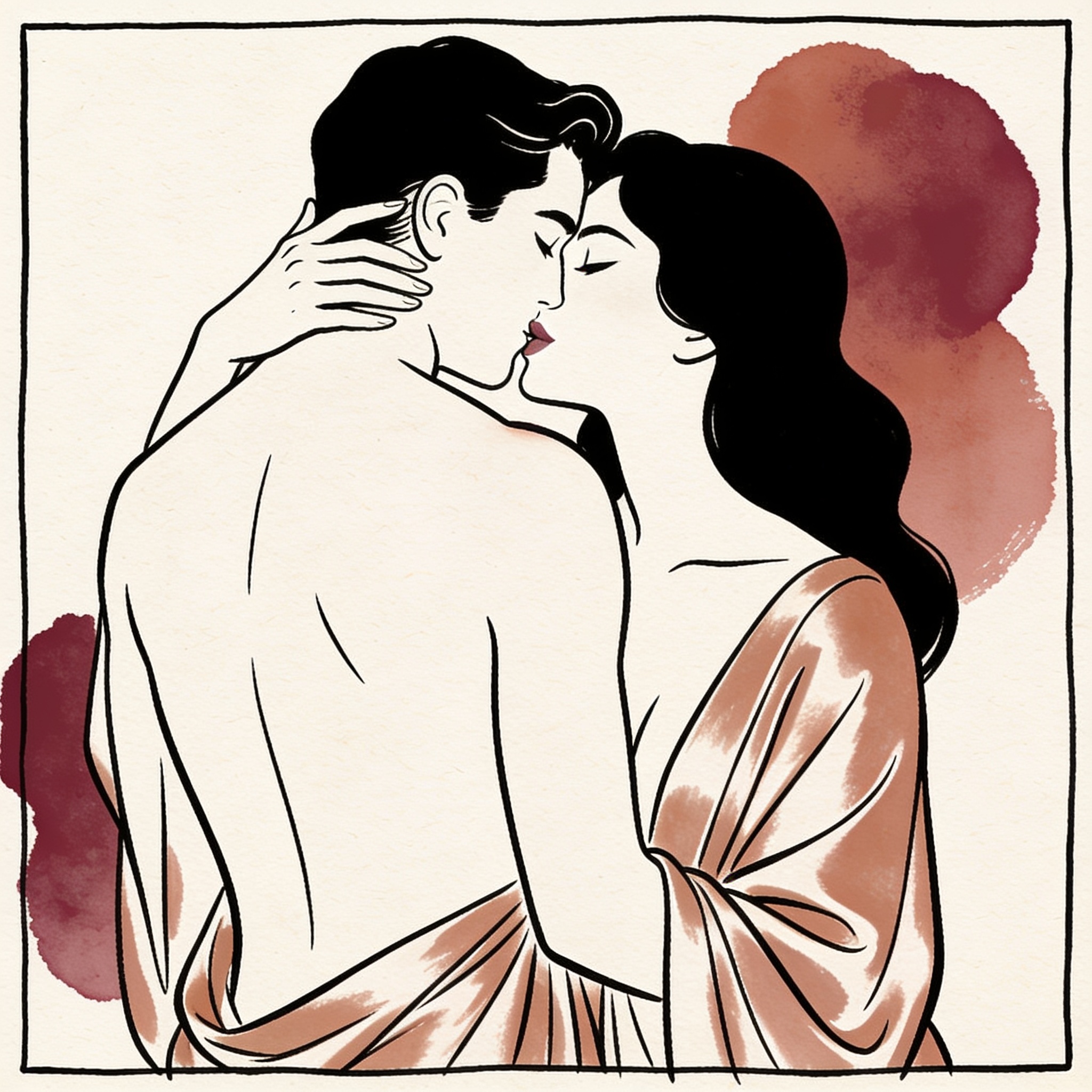 Two couples in a suite share charged, intimate moments of anticipation.